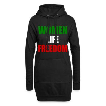 Women life freedom - Sweat-shirt à capuche long Femme - noir - Devant