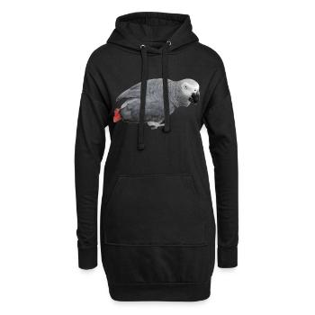 grauer Vogel - Hoodie-Kleid - Schwarz - Vorne