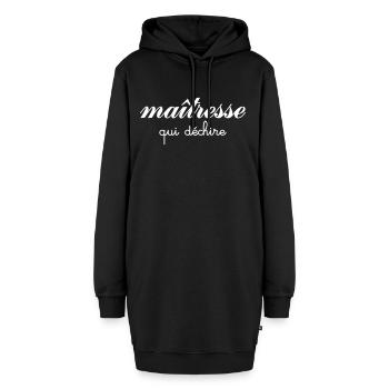 Maîtresse Qui Déchire - Sweat-shirt à capuche long Femme - noir - Devant