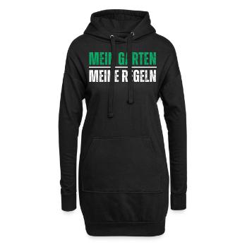 Mein Garten, meine Regeln. Lustiger Natur Spruch - Hoodie-Kleid - Schwarz - Vorne