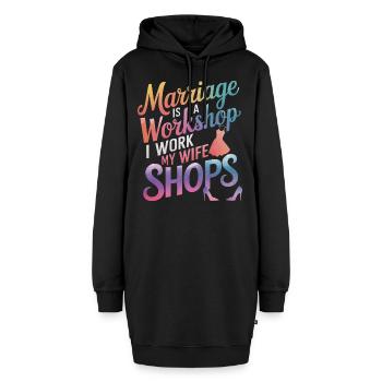 Ehemann Ehegatte Familie Hochzeit - Hoodie-Kleid - Schwarz - Vorne