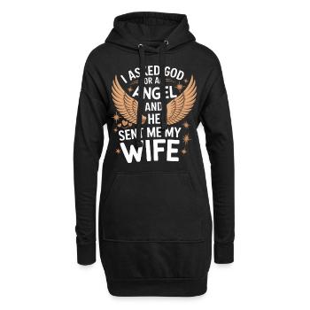 Frau Ehefrau Partnerin Familie Verheiratet - Hoodie-Kleid - Schwarz - Vorne
