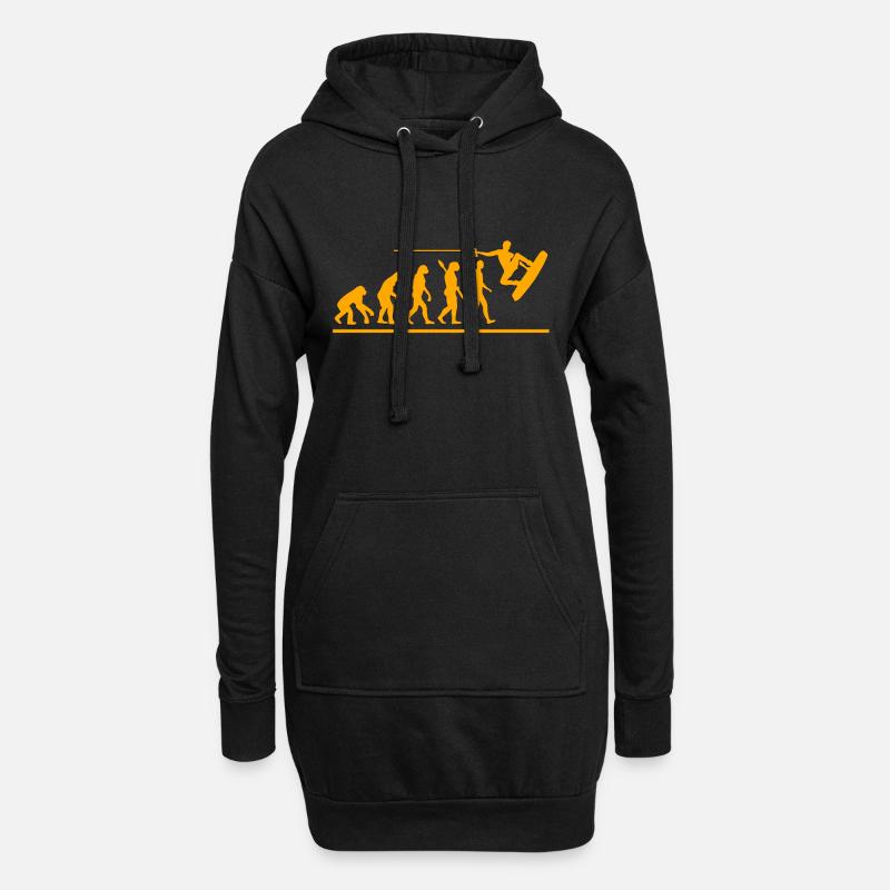 Évolution du wakeboard - Sweat-shirt à capuche long Femme - noir