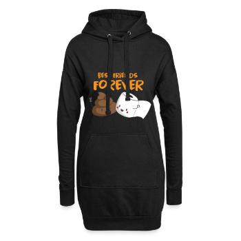 Beste Freunde - Hoodie-Kleid - Schwarz - Vorne