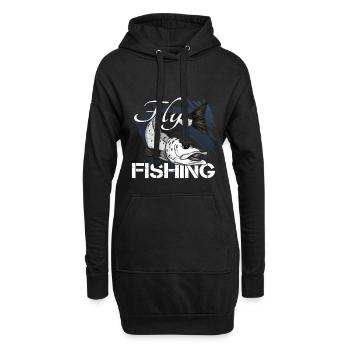 Fliegenfischen - Forelle Angeln - Hoodie-Kleid - Schwarz - Vorne