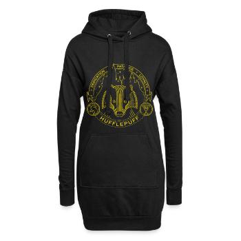 Harry Potter Emblème Hufflepuff - Sweat-shirt à capuche long Femme - noir - Devant