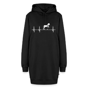 Pouls Cheval - Sweat-shirt à capuche long Femme - noir - Devant