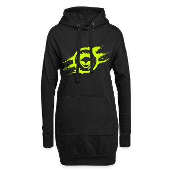 Alien Cut Scratch Fluo - Hoodie-Kleid - Schwarz - Vorne