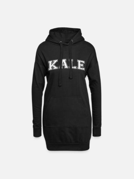 Kale lettering as at the American college - Hoodie Dress - black