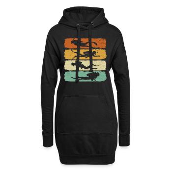 tauchen retro taucher scuba taucherin - Hoodie-Kleid - Schwarz - Vorne