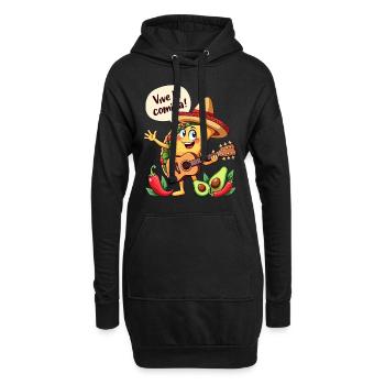 Taco Fiesta avec guitare et flair hispanique - Sweat-shirt à capuche long Femme - noir - Devant