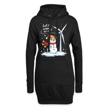 Stopp Windräder - Lasst es schneien, nicht drehen - Hoodie-Kleid - Schwarz - Vorne