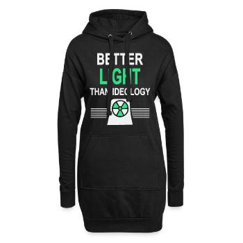 Lieber Licht als Ideologie - Ja zu Atomkraft - Hoodie-Kleid - Schwarz - Vorne