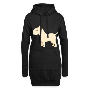 bullterrier - Hoodie-Kleid - Schwarz - Vorne