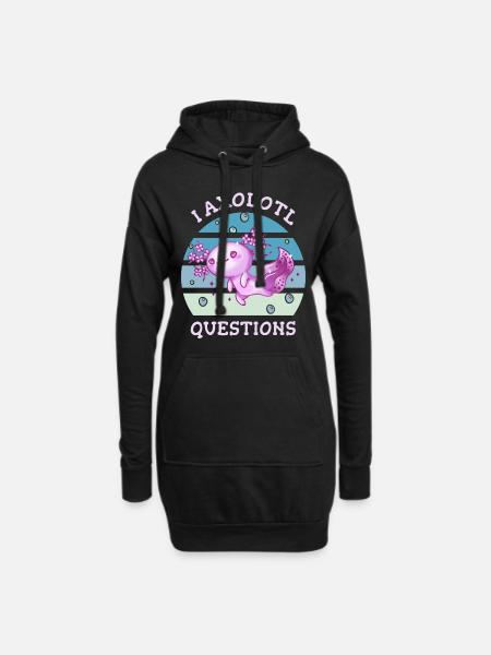 I axolotl questions - Hoodie Dress - black