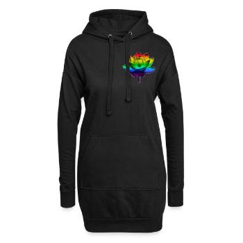 Fleur LGBT - Sweat-shirt à capuche long Femme - noir - Devant