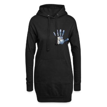 Mains-en-ciel - Sweat-shirt à capuche long Femme - noir - Devant