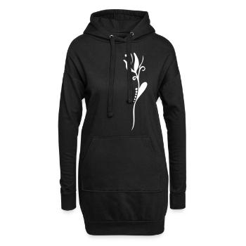 Tulpe Blume Blumenranke Blütenranke Dekoration - Hoodie-Kleid - Schwarz - Vorne
