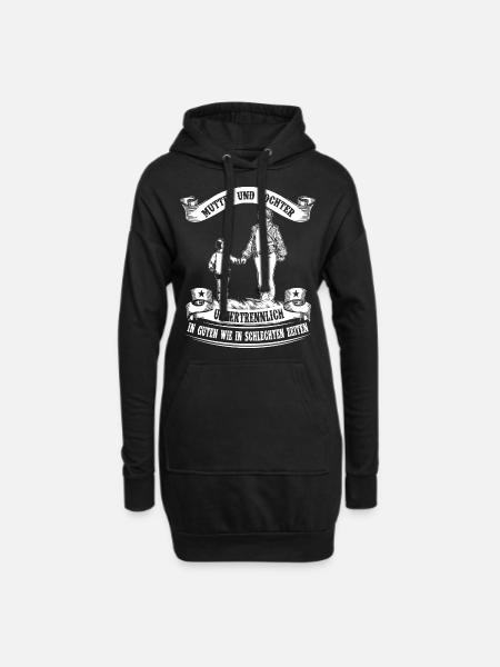 Mutter und Tochter - Unzertrennlich - Hoodie-Kleid - Schwarz