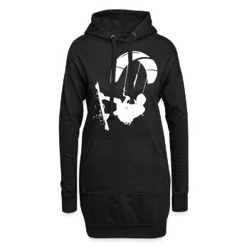 Kitesurfing Powerkiting Kitesurfer Geschenk Gift - Hoodie-Kleid - Schwarz - Vorne