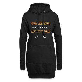 Mein Labrador ist ein Herz auf 4 Pfoten Geschenk - Hoodie-Kleid - Schwarz - Vorne