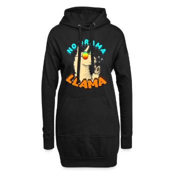 No Drama LLama Lama Geschenkidee Spruch - Hoodie-Kleid - Schwarz - Vorne