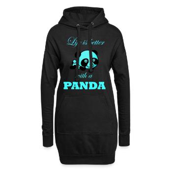 Panda - Hoodie-Kleid - Schwarz - Vorne
