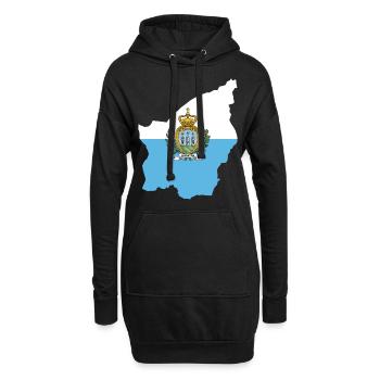 Saint-Marin - Sweat-shirt à capuche long Femme - noir - Devant