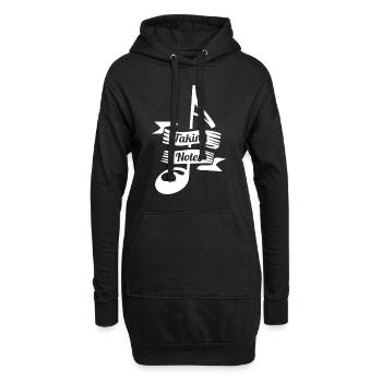 Wortspiel Notizen Machen Noten Tragen Geschenk - Hoodie-Kleid - Schwarz - Vorne