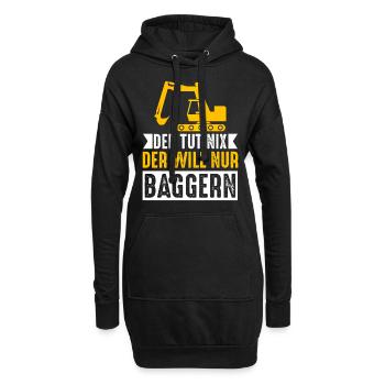Baggerfahrer T-Shirt - Der tut nix der will nur - Hoodie-Kleid - Schwarz - Vorne