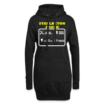 Stahlbetonbauer - Hoodie-Kleid - Schwarz - Vorne