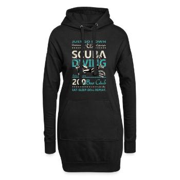 Plongée vintage rétro requin 200 bar club - Sweat-shirt à capuche long Femme - noir - Devant