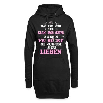 Infirmière - Sweat-shirt à capuche long Femme - noir - Devant