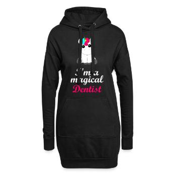 fée des dents de dentiste magique, fil dentaire, grotte, brosse à dents - Sweat-shirt à capuche long Femme - noir - Devant