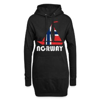 Norway Boat Flag Norwegen Norge Elch - Hoodie-Kleid - Schwarz - Vorne