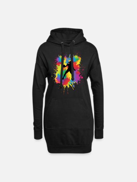 Frauen Handball - Hoodie-Kleid - Schwarz