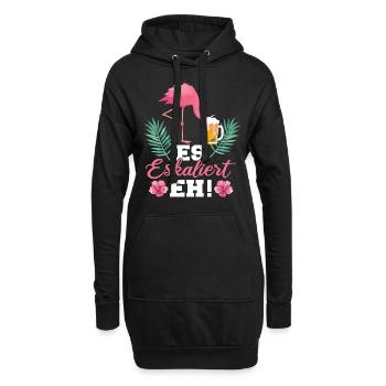 Es eskaliert eh Flamingo - Hoodie-Kleid - Schwarz - Vorne