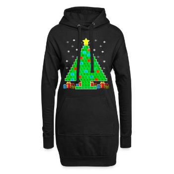 Chemie Periodensystem Weihnachtsbaum Ugly Xmas - Hoodie-Kleid - Schwarz - Vorne