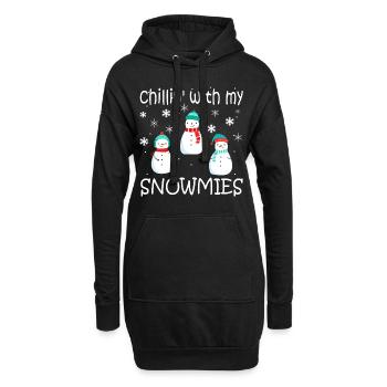 Chillin With Snowmies Snowman Child Christmas - Hoodie Dress - black - Front