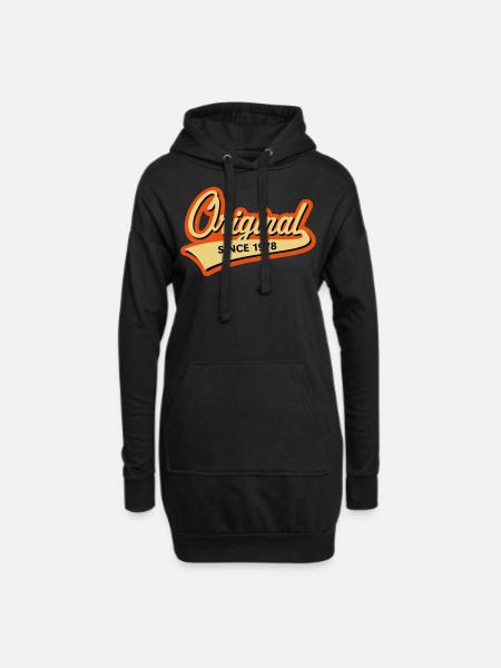 Original Since 1978 (Geburtsjahr, Geburtstag / 3C) - Hoodie-Kleid - Schwarz