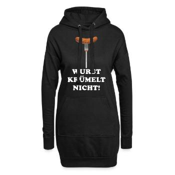 Wurst krümelt nicht! - Hoodie-Kleid - Schwarz - Vorne