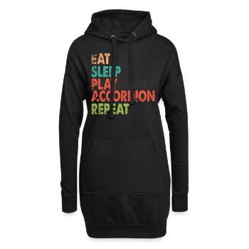 Idée cadeau accordéon musicien - Sweat-shirt à capuche long Femme - noir - Devant