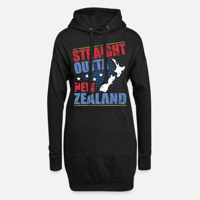 Neuseeland - Hoodie-Kleid - Schwarz