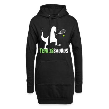 Tennissaurus Funny Kids Dino Tennis Pattern - Sweat-shirt à capuche long Femme - noir - Devant