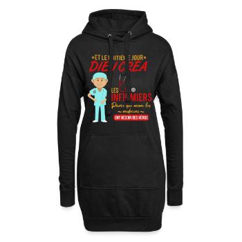 Infirmier shirt • Hero • Infirmier Cadeau - Sweat-shirt à capuche long Femme - noir - Devant