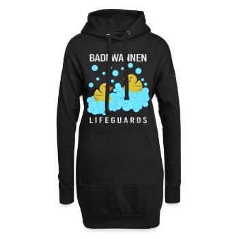 Quietscheente Rettungsschwimmer - Hoodie-Kleid - Schwarz - Vorne