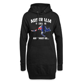 Australie kangourou cadeau - Sweat-shirt à capuche long Femme - noir - Devant