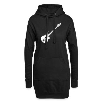 Guitare et guitare électrique symbole - Sweat-shirt à capuche long Femme - noir - Devant