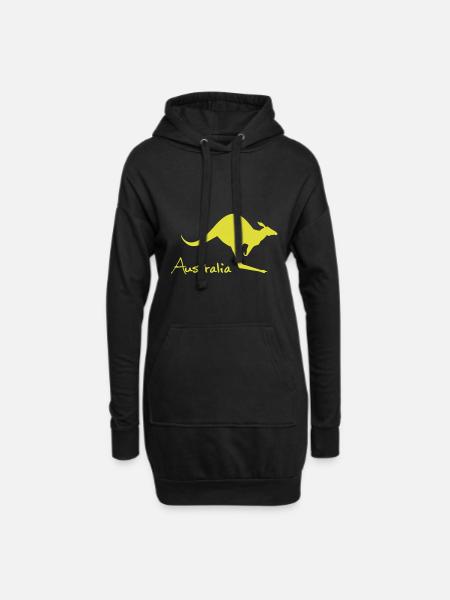 kangourou d'Australie - Kangourou d'Australie - Sweat-shirt à capuche long Femme - noir