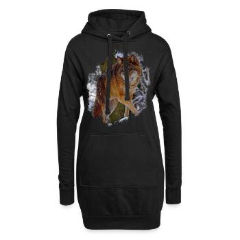 Wolf - Hoodie-Kleid - Schwarz - Vorne